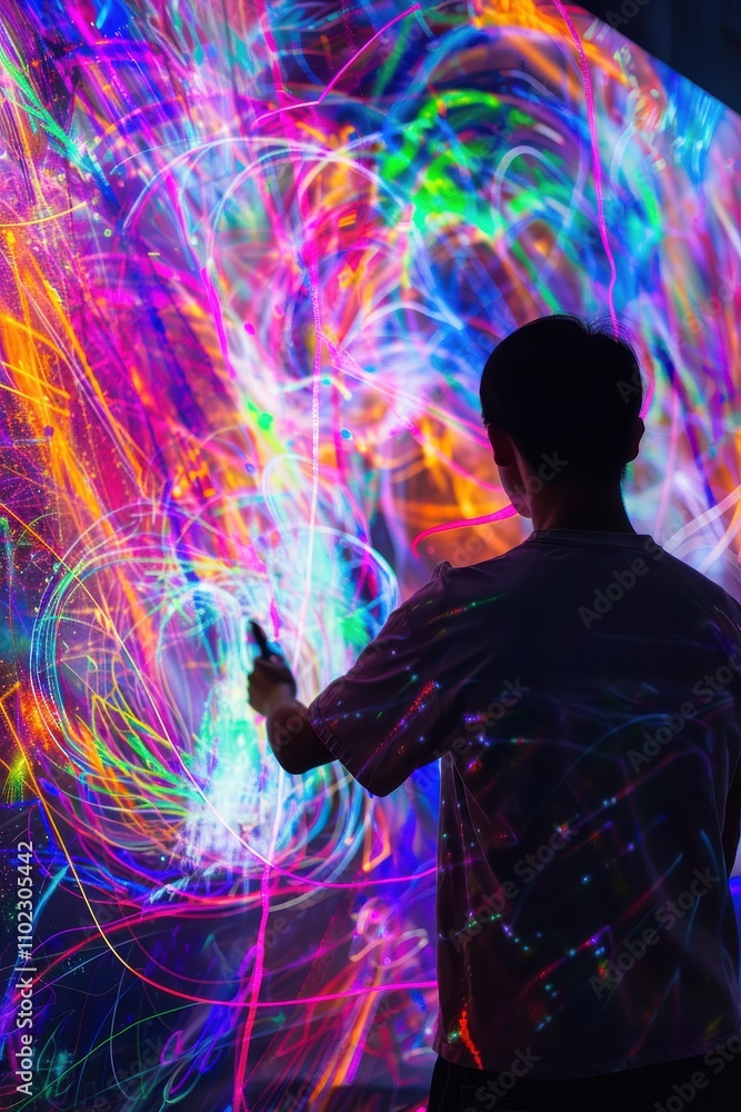 Fototapeta premium Modern digital art studio innovative collaboration & vibrant atmosphere