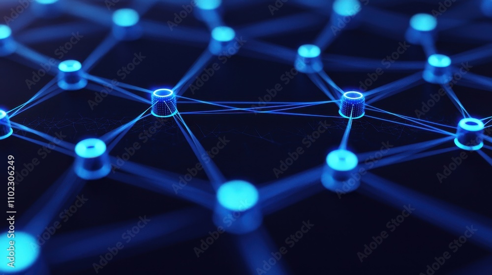 Abstract Network Connections with Glowing Circles and Lines Abstract Network Connections with Glowing Circles and Lines