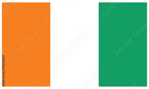 Illustration of Cote d’Ivoire (Ivory Coast) national flag.