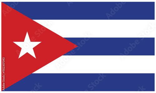 Illustration of Cuba national flag.