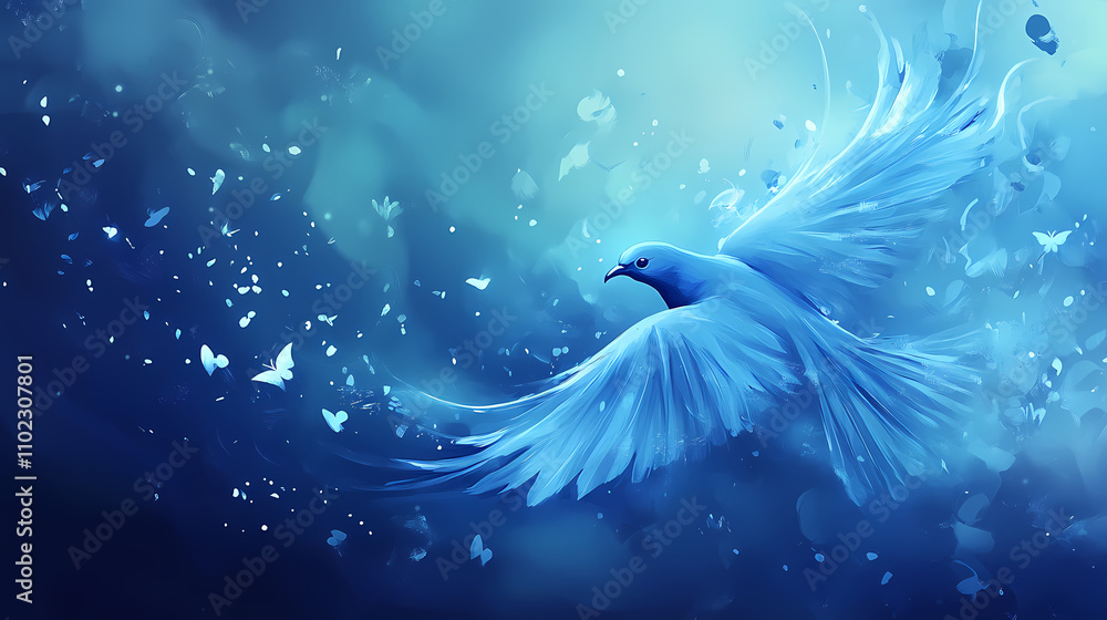 Fototapeta premium Fondo azul degradado con ruido. Cerulean. Illustration