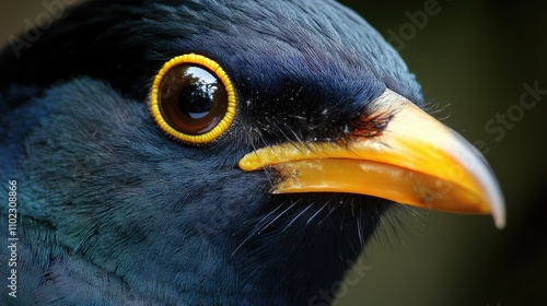 Myna Bird in Cambodia: Beautiful Wildlife Nature Photography of Common Black Bird
