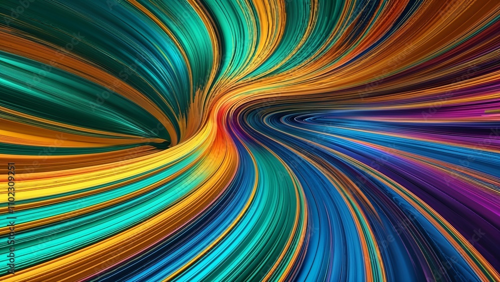 Naklejka premium Colorful abstract swirl of vibrant rainbow spectrum.