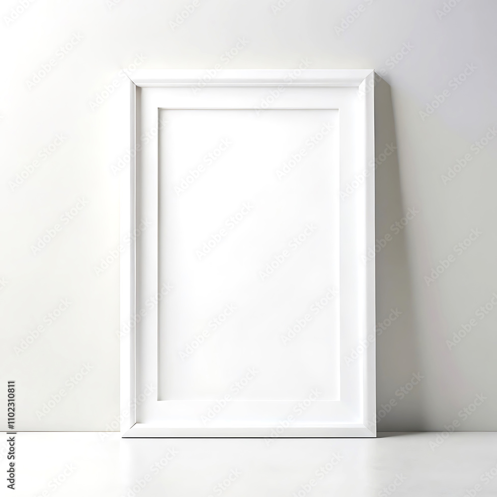 Mockup poster frame in modern interior background, 3d render, white Mock up frame Mockup poster frame in modern interior background, 3d render, white Mock up frame