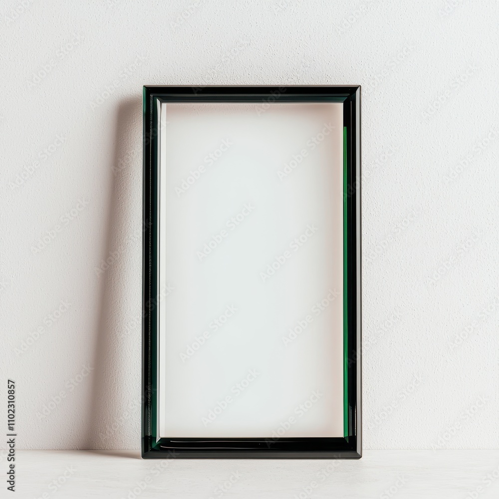 Empty Picture Frame Against Minimalist Wall Background Empty Picture Frame Against Minimalist Wall Background