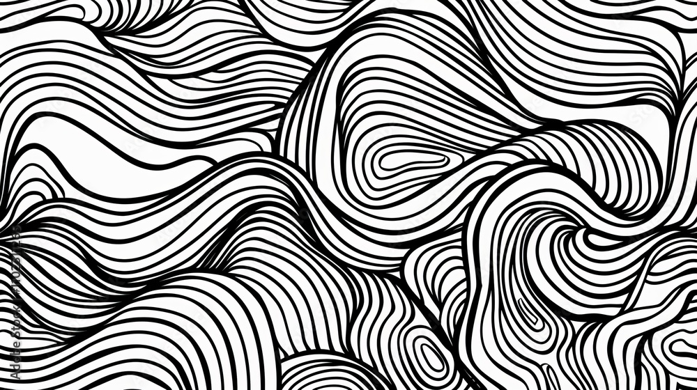 Fototapeta premium Intricate Black and White Minimalist Pattern