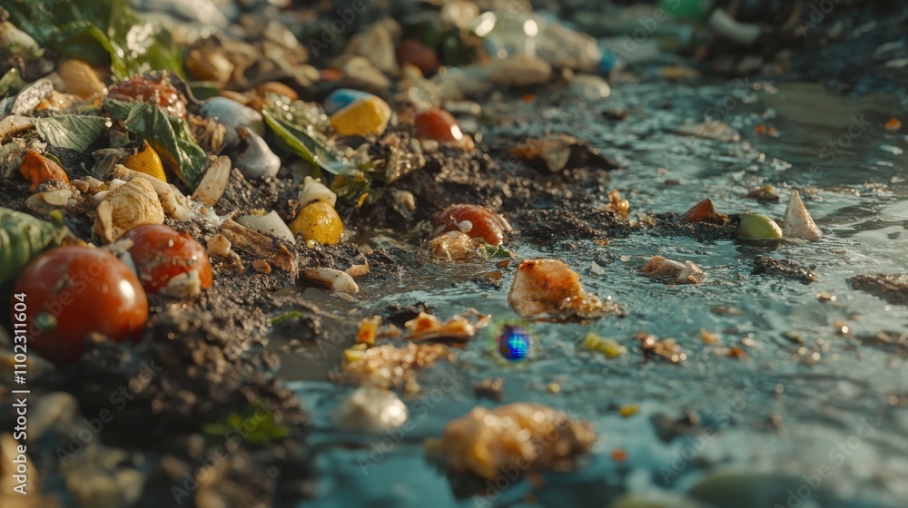 Vibrant Pebbles and Debris in Shallow Water Vibrant Pebbles and Debris in Shallow Water