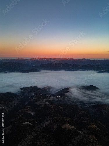 Sonnenaufgang Rennfeld - Hochsteiermark - Nebelmeer 