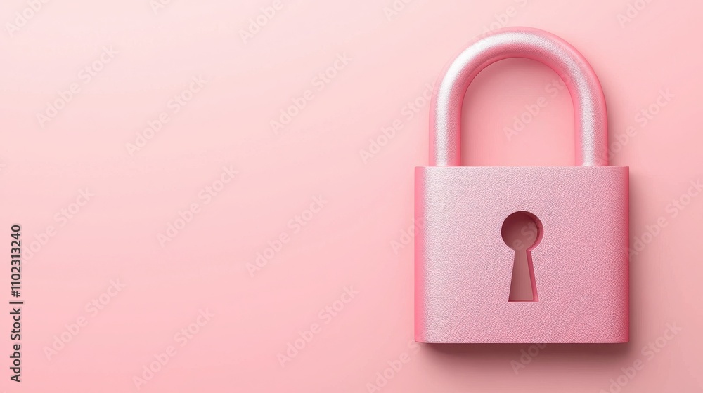 Cyberbullying affects internet safety. Pink glittery padlock on a pastel background Cyberbullying affects internet safety. Pink glittery padlock on a pastel background