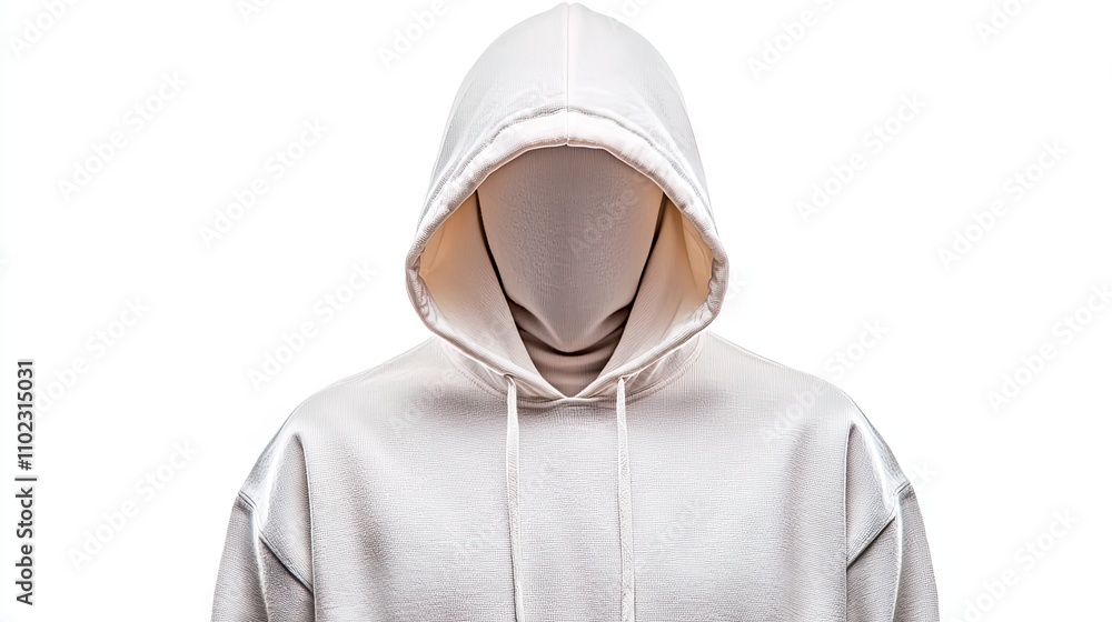 Minimalist Fashion Concept Featuring White Hooded Sweatshirt on Faceless Model Against a Soft White Background for Contemporary Visuals Minimalist Fashion Concept Featuring White Hooded Sweatshirt on Faceless Model Against a Soft White Background for Contemporary Visuals