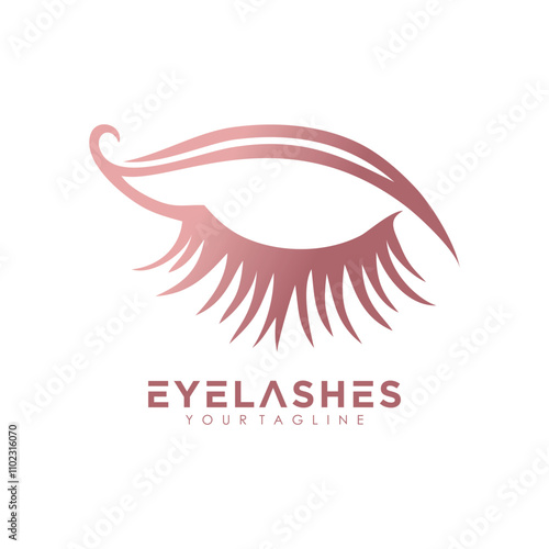 Eyelashes logo design vector icon with premium concept