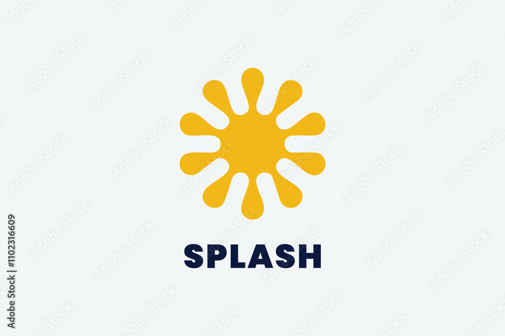 Fototapeta premium Bright yellow splash design with bold text during a vibrant summer day