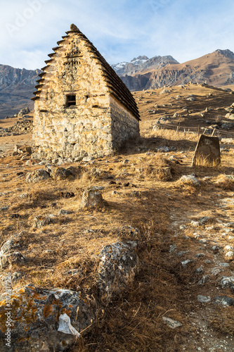 The City of Dead, stone tombs in Caucasus near Cmiti, North Ossetia-Alania, Russia