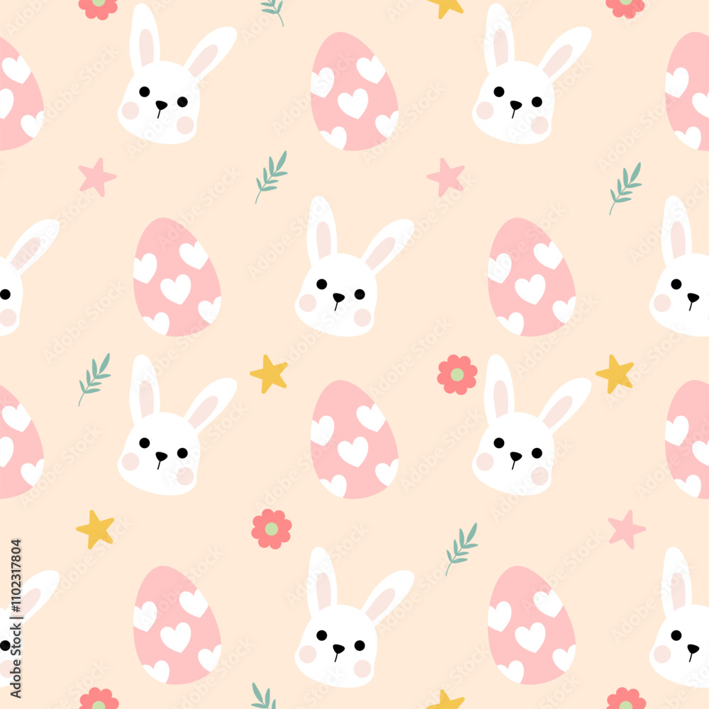 Seamless pattern with art design elements, and colorful Easter eggs. Seamless pattern with art design elements, and colorful Easter eggs.