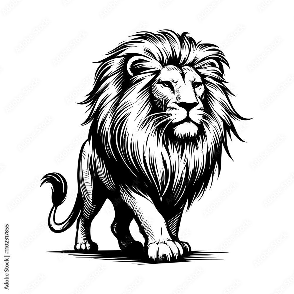 Fototapeta premium Lion Sketch Style