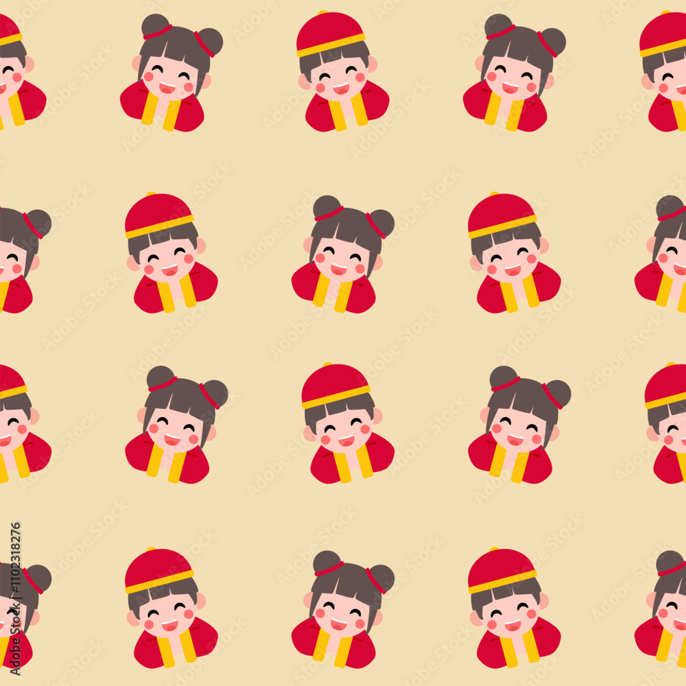 Colorful repeatable pattern of Lunar new year icons. Colorful repeatable pattern of Lunar new year icons.