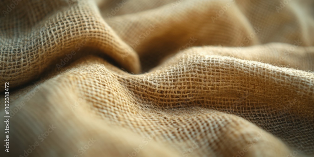 rough burlap fabric texture earthy tones close-up view with soft lighting rustic and natural design rough burlap fabric texture earthy tones close-up view with soft lighting rustic and natural design