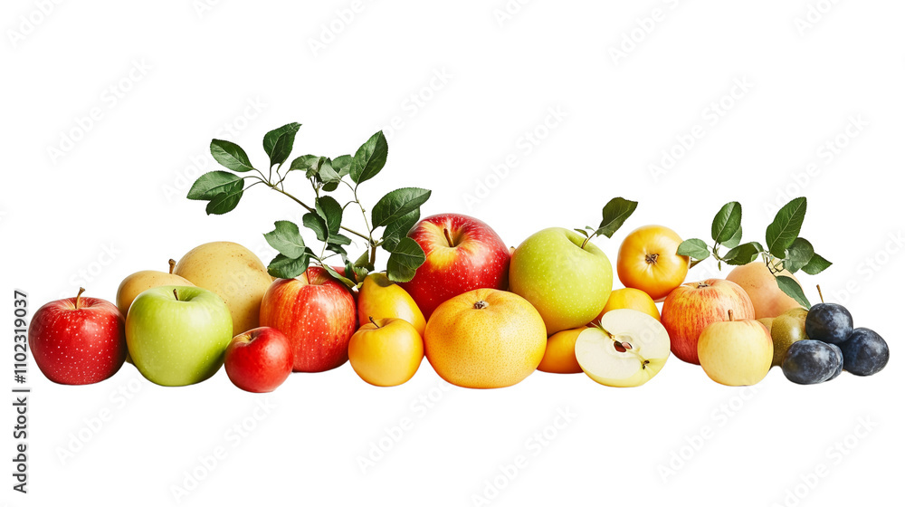 A Colorful Apple Pattern with Mixed Fruits Isolated PNG format Background. Generative AI
A Colorful Apple Pattern with Mixed Fruits Isolated PNG format Background. Generative AI