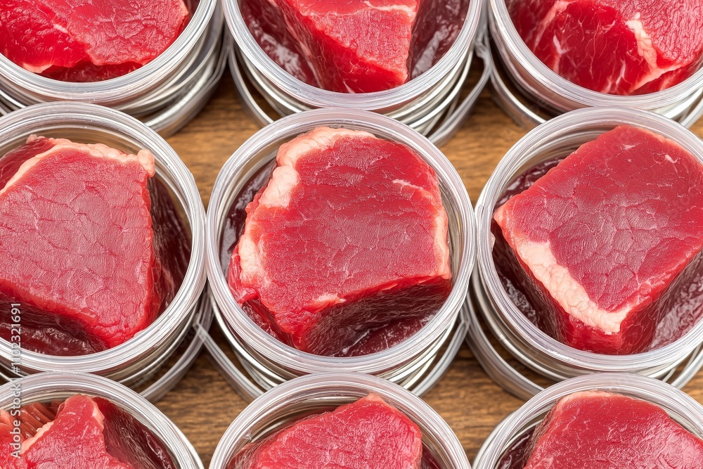 Lab grown meat cells multiply in petri dish under controlled conditions Lab grown meat cells multiply in petri dish under controlled conditions