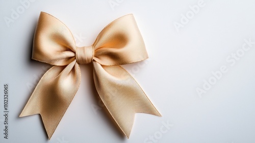 Elegant Satin Bow on a Neutral Background for Decorative or Gift Wrapping Purposes, Ideal for Weddings, Birthdays, or Special Occasions, Soft Color Tone, High-Quality Fabric