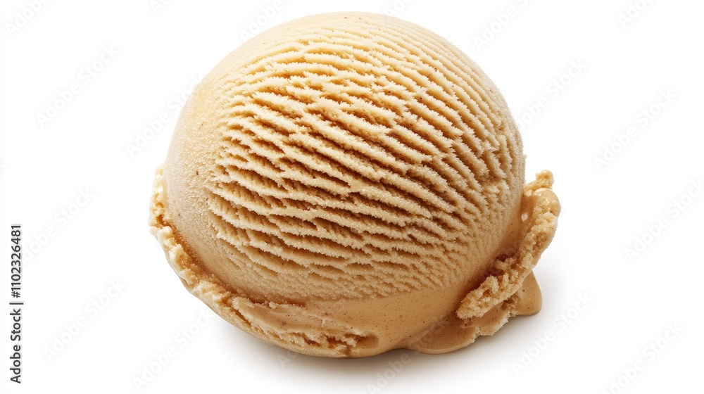 Delicious Scoop of Creamy Caramel Ice Cream on White Background, Ideal for Summertime Desserts, Treats, and Refreshing Indulgence Photography Delicious Scoop of Creamy Caramel Ice Cream on White Background, Ideal for Summertime Desserts, Treats, and Refreshing Indulgence Photography