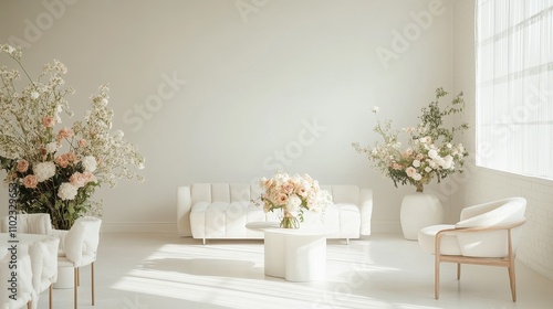 Elegant and Serene Floral Living Room Decor