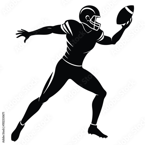 American Football Player Silhouette Throwing Pass