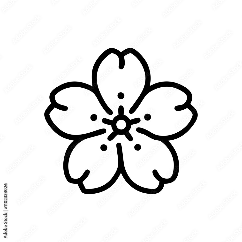 Cherry blossom icon for spring and Easter themes Cherry blossom icon for spring and Easter themes