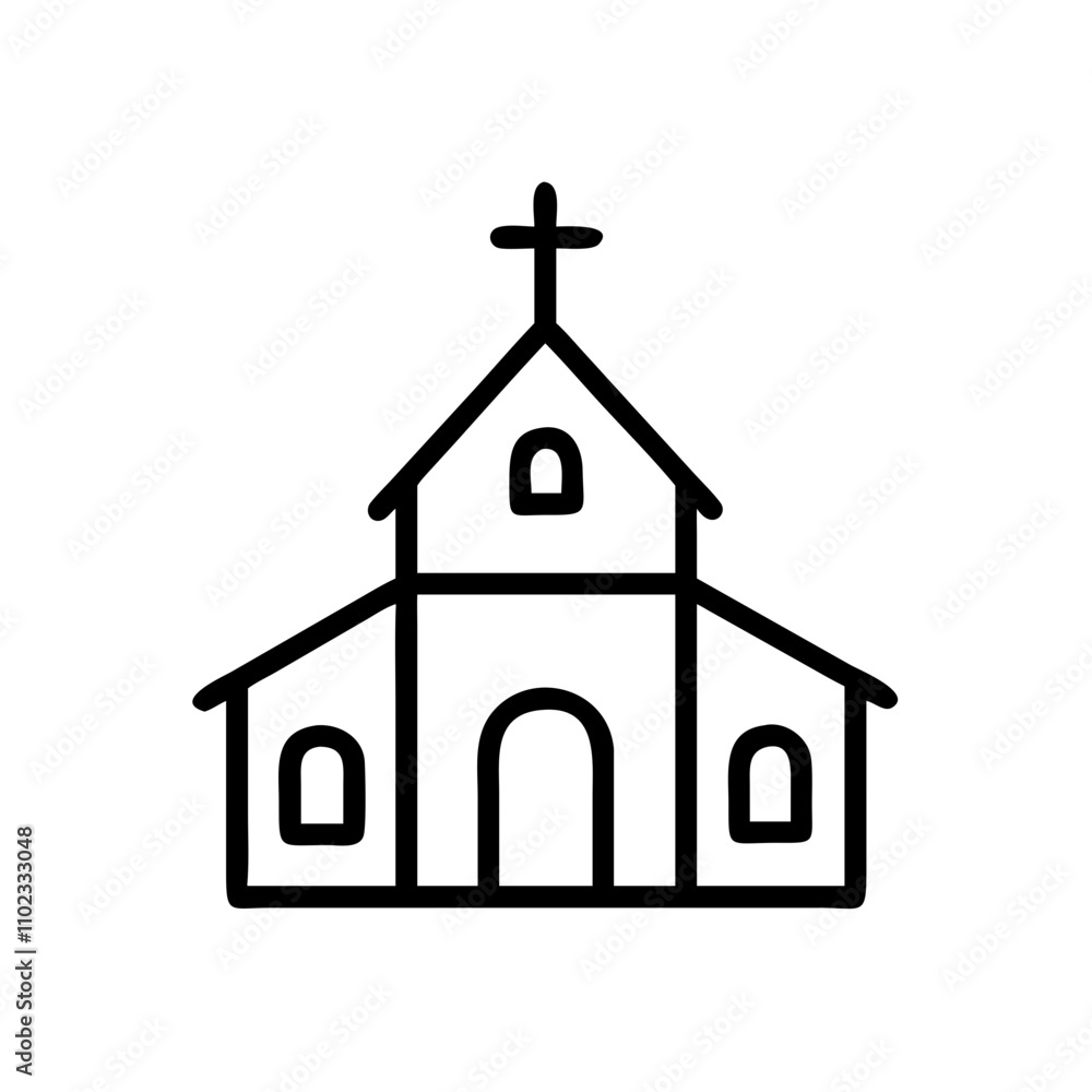 Church icon symbolizing faith and worship Church icon symbolizing faith and worship