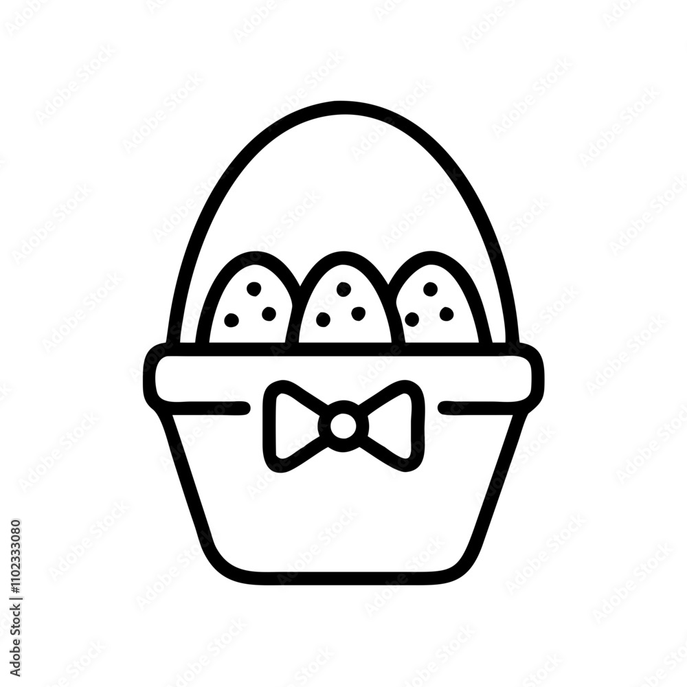 Easter basket icon for festive celebrations Easter basket icon for festive celebrations