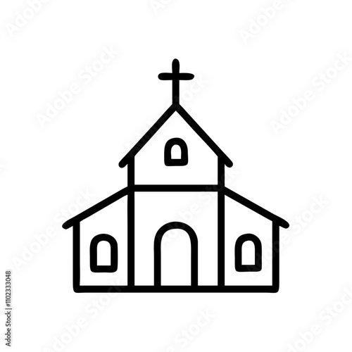 Church icon symbolizing faith and worship