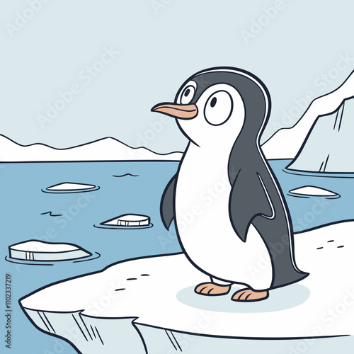 penguin on ice