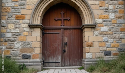 cross shaped doorway historic church building