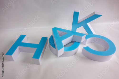 Light three-dimensional letters for the outdoor advertising logo. The agency for the production of advertising. photo