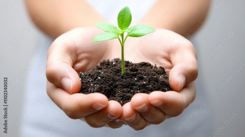 Close-up of human hands holding a plant, high resolution, health and nature concept. Close-up of human hands holding a plant, high resolution, health and nature concept.