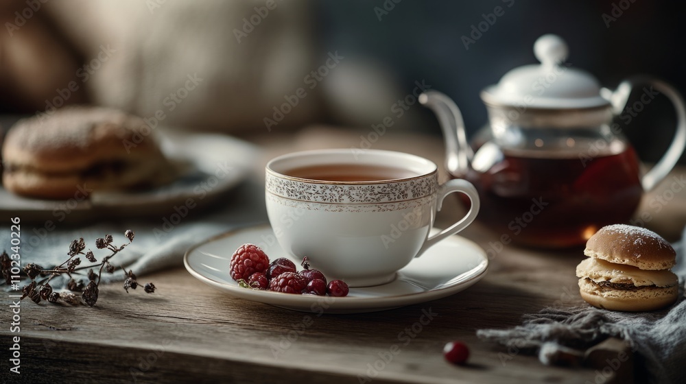 Cup of tea, warm beverage, cozy atmosphere, high resolution, food and drink photography. Cup of tea, warm beverage, cozy atmosphere, high resolution, food and drink photography.