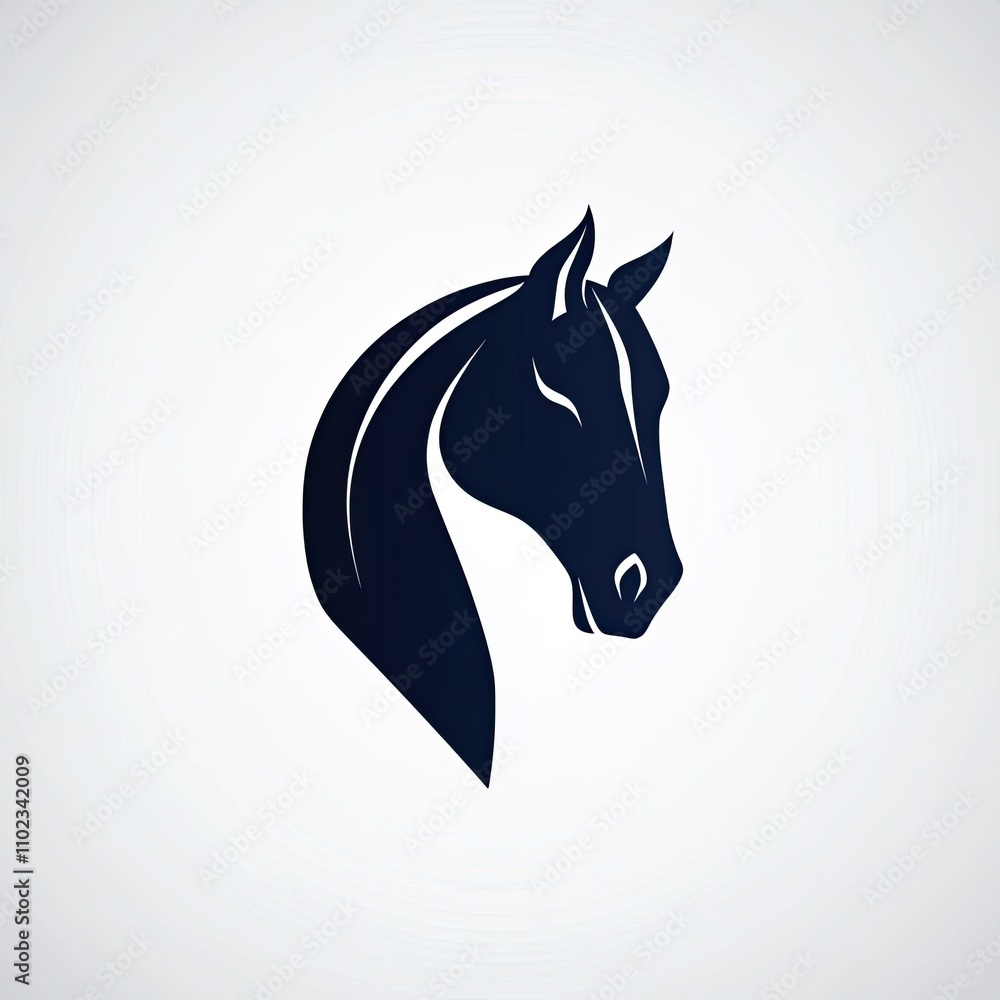 Elegant and Minimalist Silhouette of a Horse's Head Displaying Grace and Power, Ideal for Logos, Branding, and Artistic Projects Elegant and Minimalist Silhouette of a Horse's Head Displaying Grace and Power, Ideal for Logos, Branding, and Artistic Projects