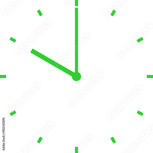 green clock at 10 am or 10 pm or 22