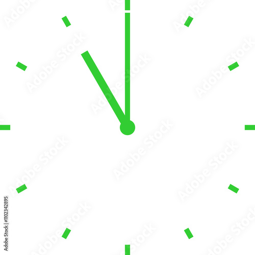 green clock at 11 am or 11 pm or 23