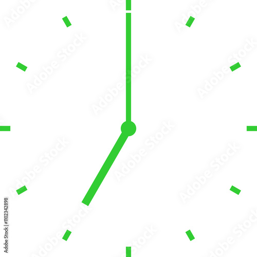 green clock at 7 am or 7 pm or 19