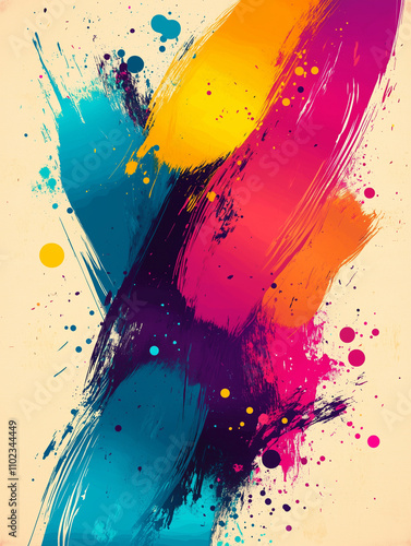 Wallpaper Mural Dramatic Paint Splashes in Bold Shades Torontodigital.ca