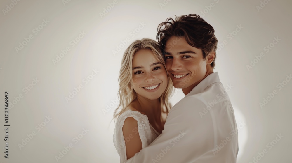 boy with girl happy photo .Generative AI boy with girl happy photo .Generative AI