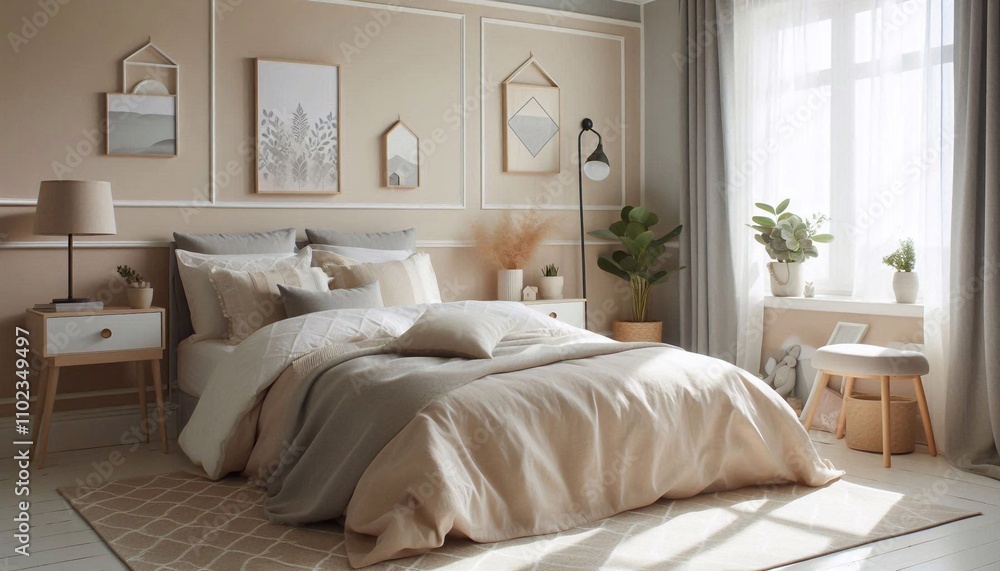 Modernes Schlafzimmer in beige Modernes Schlafzimmer in beige