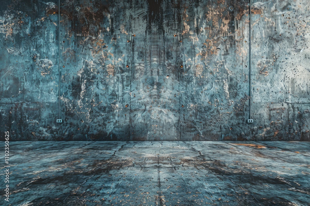 Obraz premium Empty grey concrete wall studio background for text presentation.