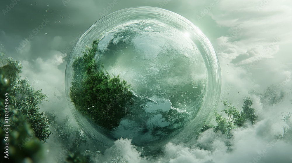 Fototapeta premium Enchanted Sphere: A Captivating Natural Dreamscape
