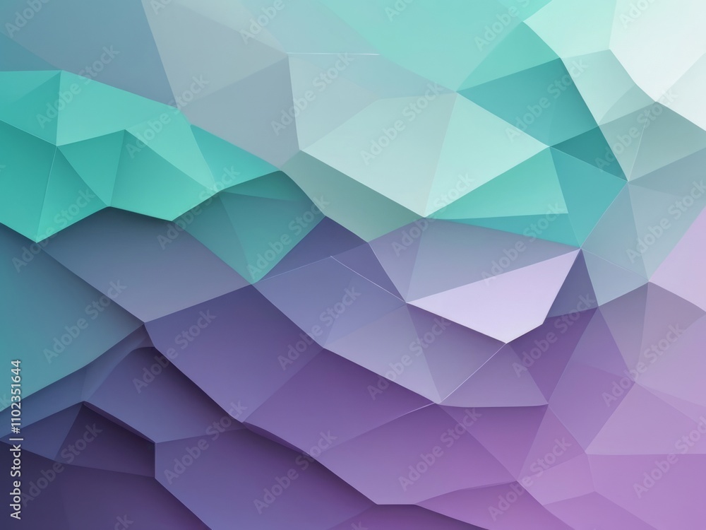 Obraz premium Abstract geometric polygonal background in teal and purple tones