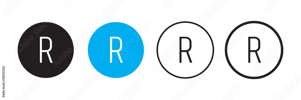 Registered trademark liner icon vector set. Registered trademark liner icon vector set.