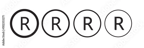 Free Download Registered trademark liner icon vector set. - GFXLoad