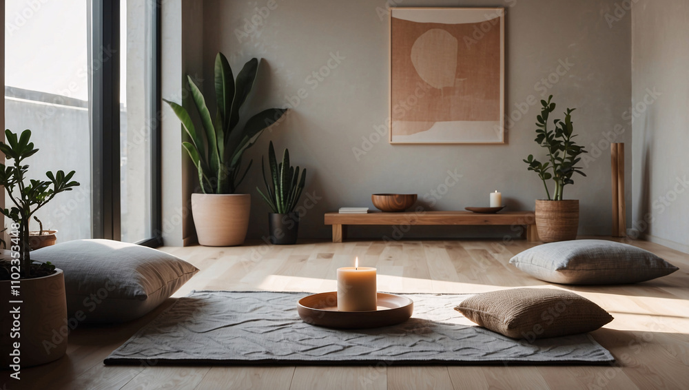 Stylish Home Yoga Corner with Minimalist Charm Stylish Home Yoga Corner with Minimalist Charm