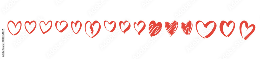 Heart Valentine's Day. Love symbol isolated editable vector icons. Hand drawn vector isolated set. Heart Valentine's Day. Love symbol isolated editable vector icons. Hand drawn vector isolated set.